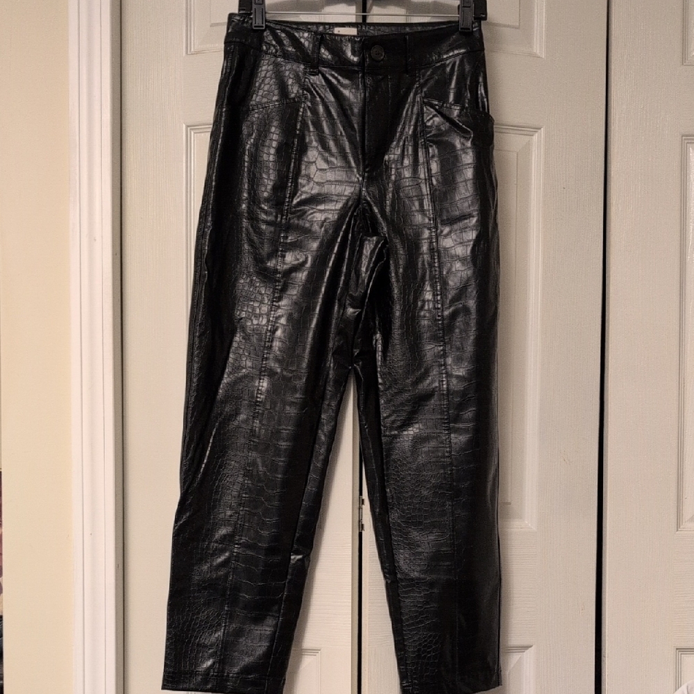 Faux Leather Black Pants